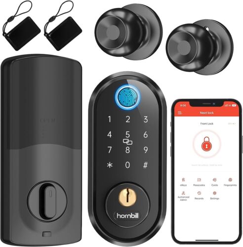 Smart Front Door Lock Set WiFi Fingerprint Keyless Entry Digital Keypad Deadbolt - Picture 14 of 25