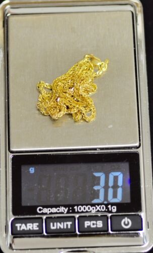 Collana catena grano coda di volpe oro giallo massiccio 14k 3,00 grammi 24 pollici #4416 - Foto 2 di 5