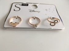 DISNEY SET OF 3 RINGS SIZE LARGE LETTER "S" BRAND NEW 