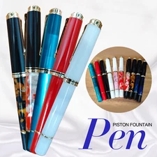 ADMOK 400 Acrylic Piston Fountain Pen Schmidt Soft Smooth #5 Nib EF/F/M Nibcp