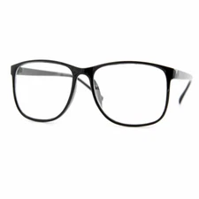 Large Nerdy Thin Frame Clear Lens Plastic Glasses