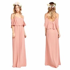 NWT Show Me Your MuMu Caitlin Rose Pink Ruffle Bridesmaid Maxi Dress Size XXS