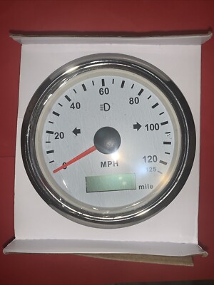 85mm GPS Speedometer 0-125MPH Odometer Gauge With Indicator Light For Boat Car  