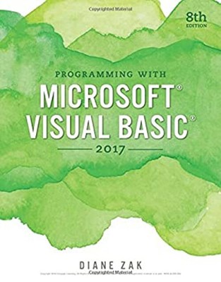 Programming with Microsoft Visual Basic 2017 Paperback Diane Zak