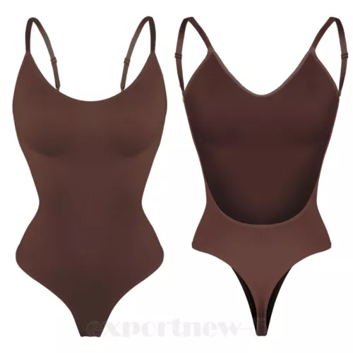 Slim Shapewear Bodysuit Women Tummy Control Snatched Racerback Full Body Shaper - Picture 26 of 27