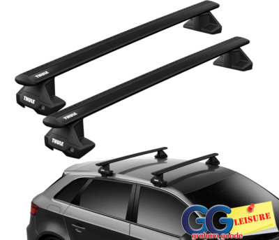 Thule Black WingBar Evo Roof Rack Bars Lockable Audi A3 5dr