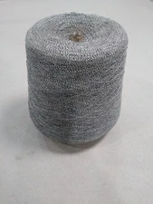 Huge Vintage Reel of Gray  White Intertwined Cotton Thread 1930 era 7" High 3 Lb