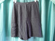 VTG Key Wear Gray Lightweight High Waist Summer Lined Button Zip Shorts Sz L