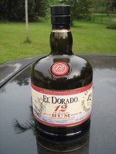 EL DORADO 12 GLASS ORIGINAL BOTTLE  GUYANA  8.5" TALL EMPTY EMPTY