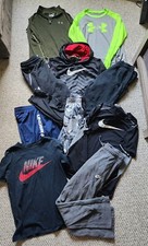 Lot of 10 Nike Under Armour Shorts LS Shirts Sweatpants Hoodie Boys Large XL