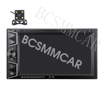 Car Radio CD DVD Player Bluetooth Stereo 6.2in 2DIN USB SD AUX IN FM W/Camera