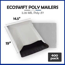 400 14.5x18 EcoSwift Poly Mailers Plastic Envelope Shipping Mailing Bags 2.35MIL