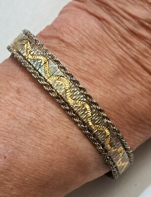 Vintage Italy Sterling Wave Bracelet