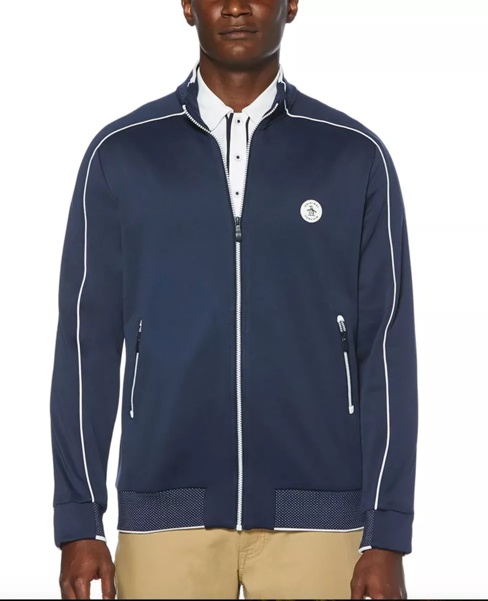 ORIGINAL PENGUIN BIRDSEYE VIEW GOLF TRACK JACKET NAVY LARGE eBay
