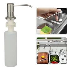 360° Sink Soap Dispenser Stainless Steel Kitchen Hands Liquid Pump with Bottle