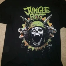 Jungle Rot Band Music Tour Black T-Shirt Cotton Unisex 