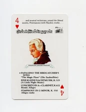 #TN27260 WOLFGANG AMADEUS MOZART #4H Famous Composer Trading Card