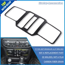 Carbon Fiber Window Control Button Trim Cover Frame for Jeep Wrangler JL JT 18+