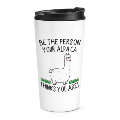 Housse De Passeport Alpaga - 'Be The Person Your Alpaca Thinks You Are' - Noir