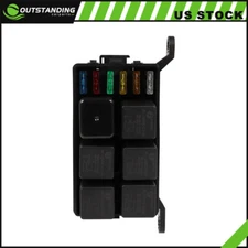6 Way Relay Fuse Box Block Holder Waterproof Universal 12 Slot Metallic Pins Kit