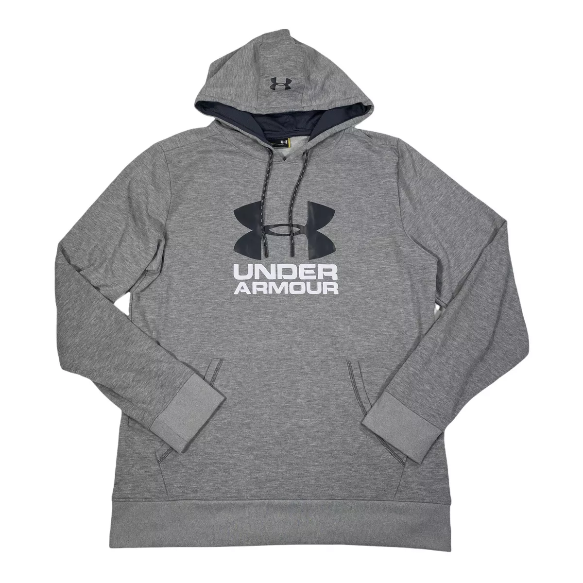 Under Armour UA Hoodie Sweatshirt Pullover Gray/Black Logo - Men’s M