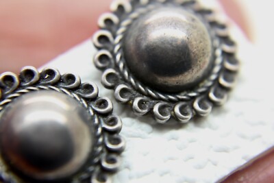 Old Fred Harvey  Native Navajo Dome Earrings Screw On