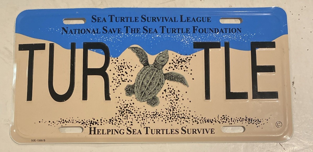 Turtle Sea Turtle Survival League Vanity License Plate Helping Sea