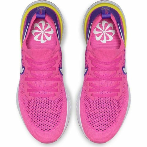 Nike Epic React Flyknit 2 CK0821-600 Women's Shoes Size 6.5 Laser Fuchsia White - Picture 3 of 5