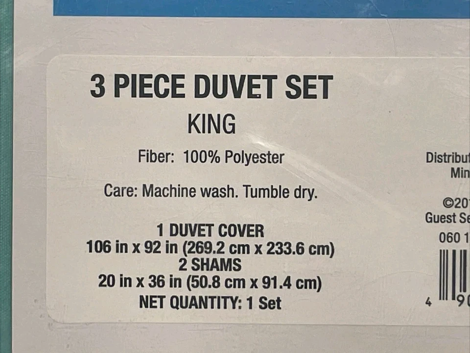 Juego de 2 fundas funda nórdica Room Essentials King verde agua a rayas blancas NUEVO SELLADO Foto 4 de 4