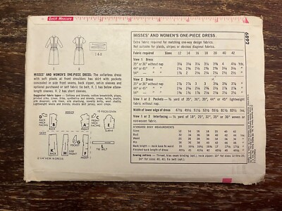 オーダー専用ページ Simplicity 6892 UNCUT Sewing Pattern, Misses' & Women's One-Piece