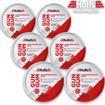 6x Holts Gun Gum Auspuffreparatur Paste Auspuffkit Reparatur Dichtmasse 200 g