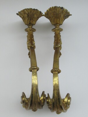 Appliques à Pampilles en Bronze et Cristal, style Louis XV - Fin