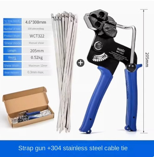 Edelstahl Kabelbinder Pistole Wickelwerkzeug Metall ZipperTie Puller Stretch ShearTool - Bild 7 von 8