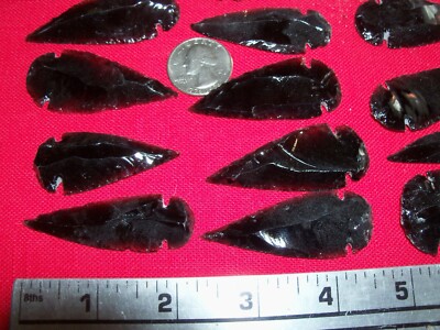 1 Black Obsidian Arrowhead per lot. About 2 inches