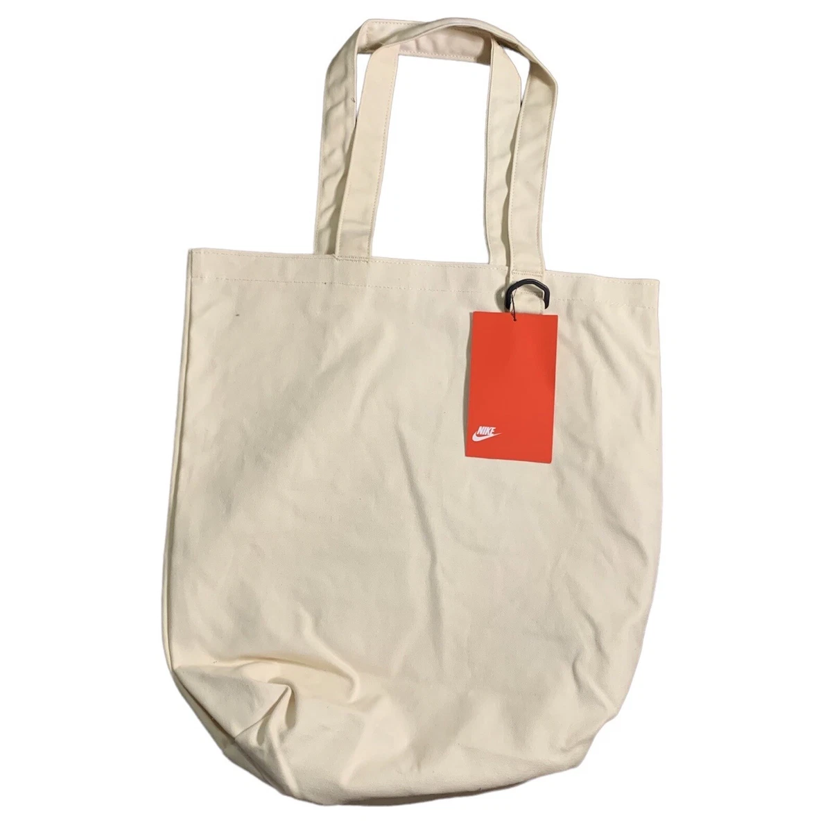 Nike Swoosh Canvas Tote Bag in Natural