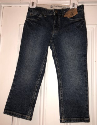 Lands' End Kids Girls Pencil Cropped Denim Jeans Sz 6x Adj Waist NWT