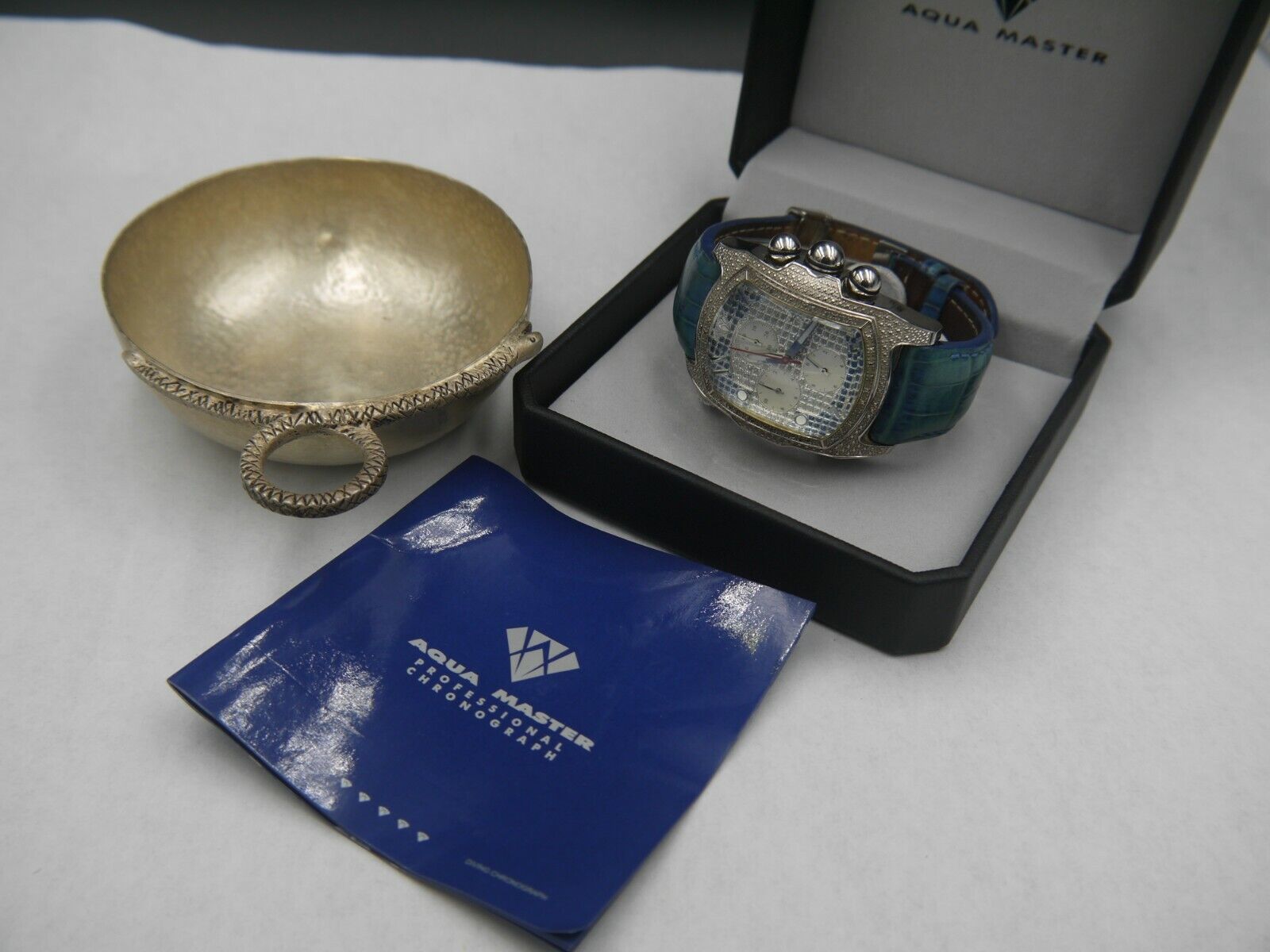 Aqua Master Professional Chronograph Ladies Quartz Watch Diamond Accents