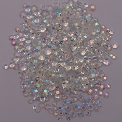 Resin Non Hot Fix Rhinestones Flat Back Gem Plastic Crystals Trimming For Crafts
