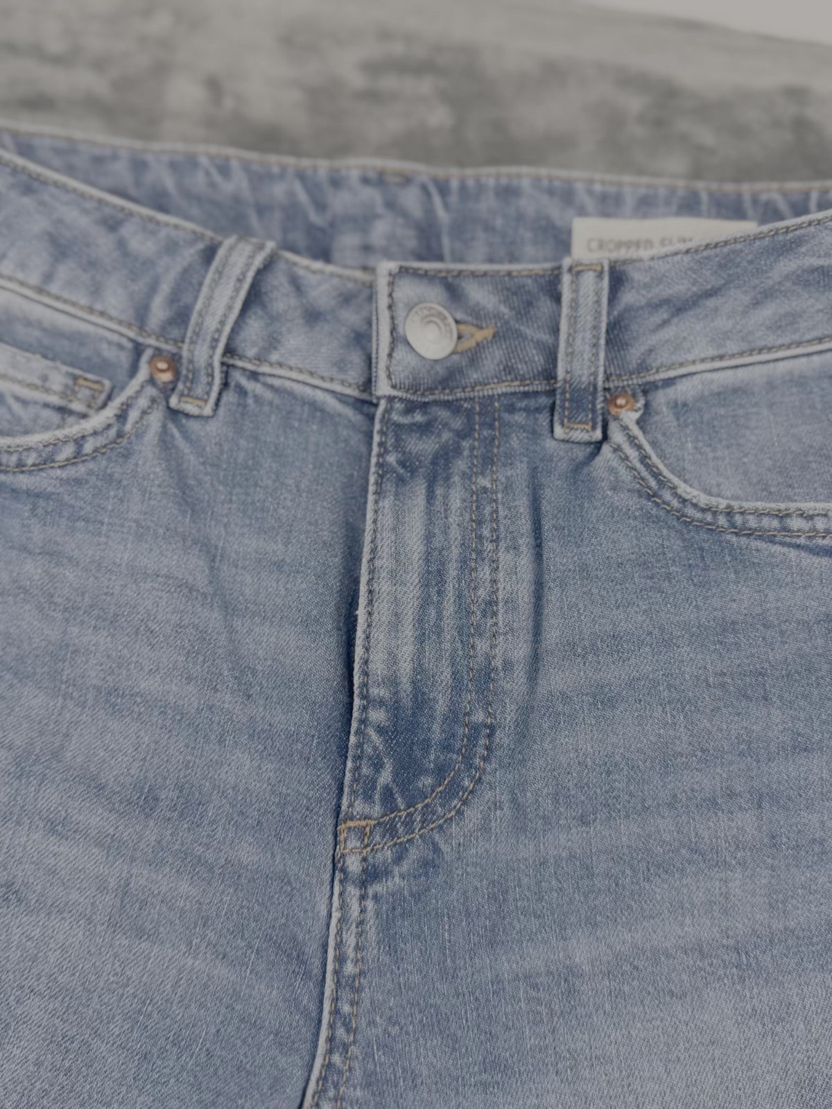M&S Womens Cropped Slim Jeans UK 6 Regular Light Blue Wash Stretch Denim Casual image 3