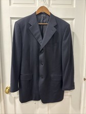 Canali Proposta Men  s Wool 3 Button Structured Blazer IT 52R/US 42R Navy Italy