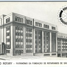 1950s Postcard Sao Paulo Brazil Rotary Club Building Foundation Tower A373