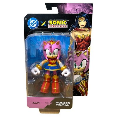 Jakks Pacific DC x Sonic The Hedgehog Crossover Amy Rose Wonder Woman 13cm NEU