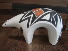 Native American Hand Painted Acoma Bear Pottery by Kuutimaitsa