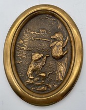 Bronze Acra-Cast Relief Art Plaque Mother and Baby Bears 1989