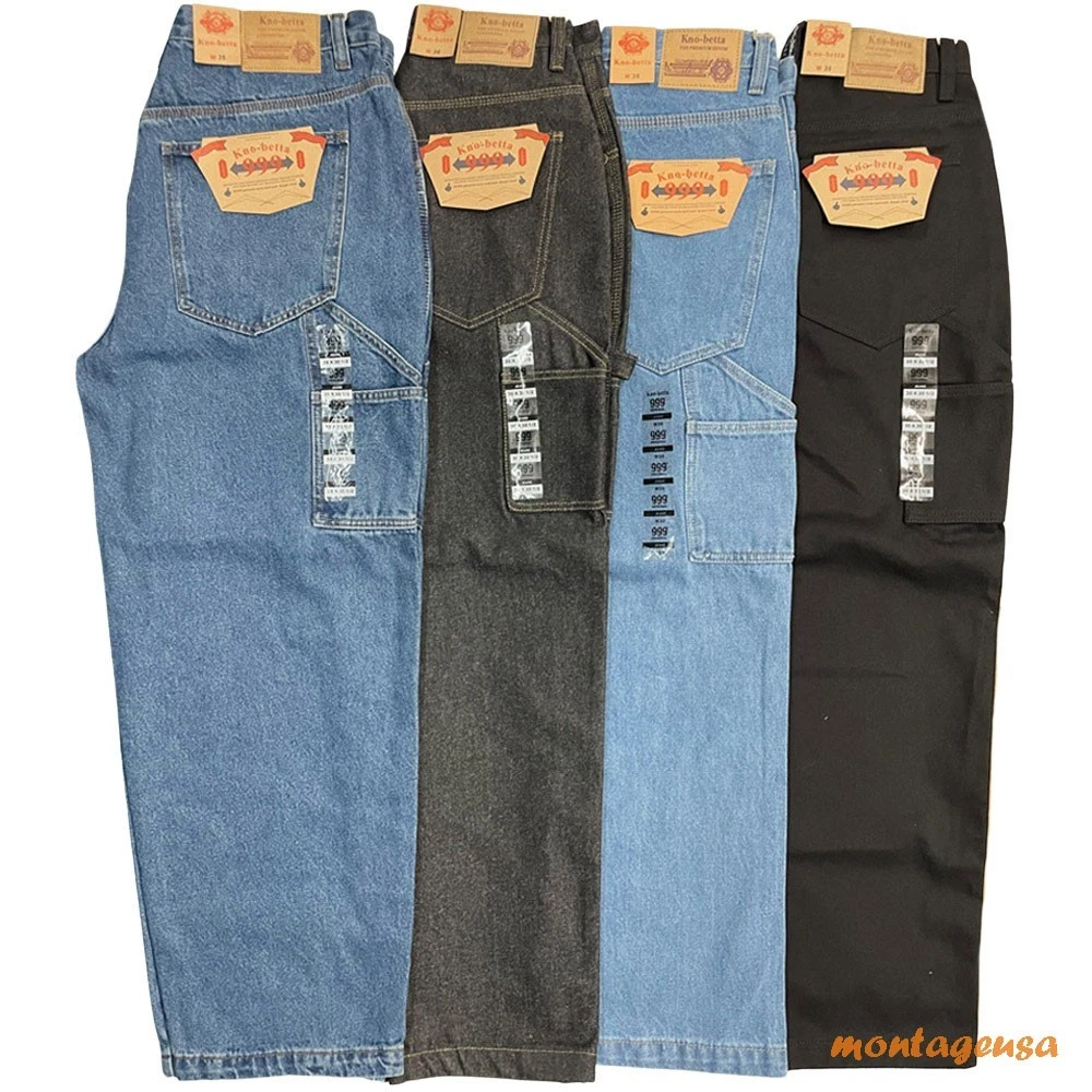 Kno Betta Men's Loose Fit Carpenter Denim Jeans Baggy Work Pants Size 28-44