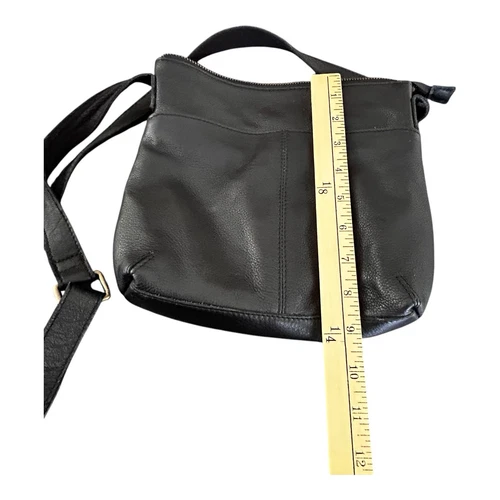 Fat Face Womens Black Genuine Leather Crossbody Bag Purse Classic - Picture 11 of 13