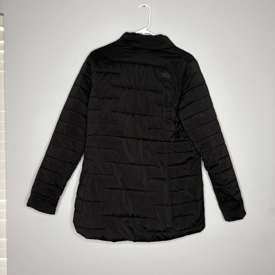 The North Face Women's Asymmetric Zip Up Long Jacket Size Large Winter Quilted Foto 2 de 4