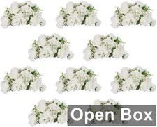 Inweder 10 Set, 14.2" Small Roses Flower Balls for Centerpieces, White