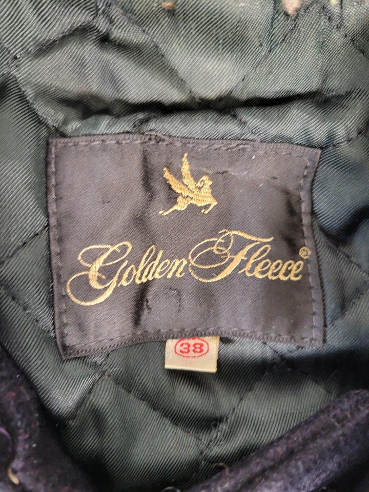 Abrigo Guisante Vintage Años 50 Marina de los Estados Unidos Polar Dorado 38 R Negro Doble Pecho Foto 3 de 4