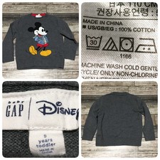 Baby Gap Disney Mickey Mouse Sweater Kids Size 5 Gray Pullover Cotton